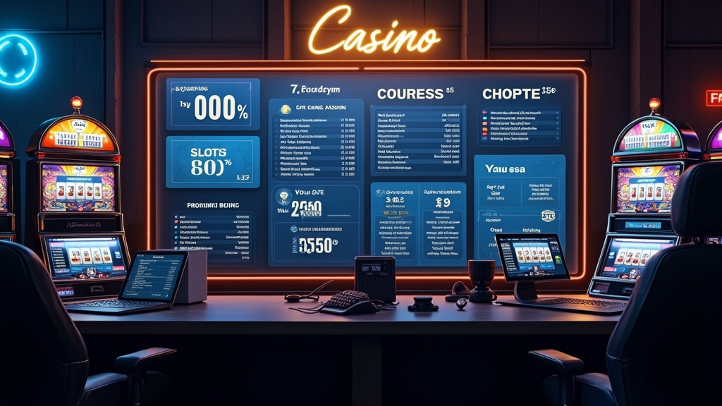 Promotiebanner en bonusdashboard in een donkere casinoomgeving