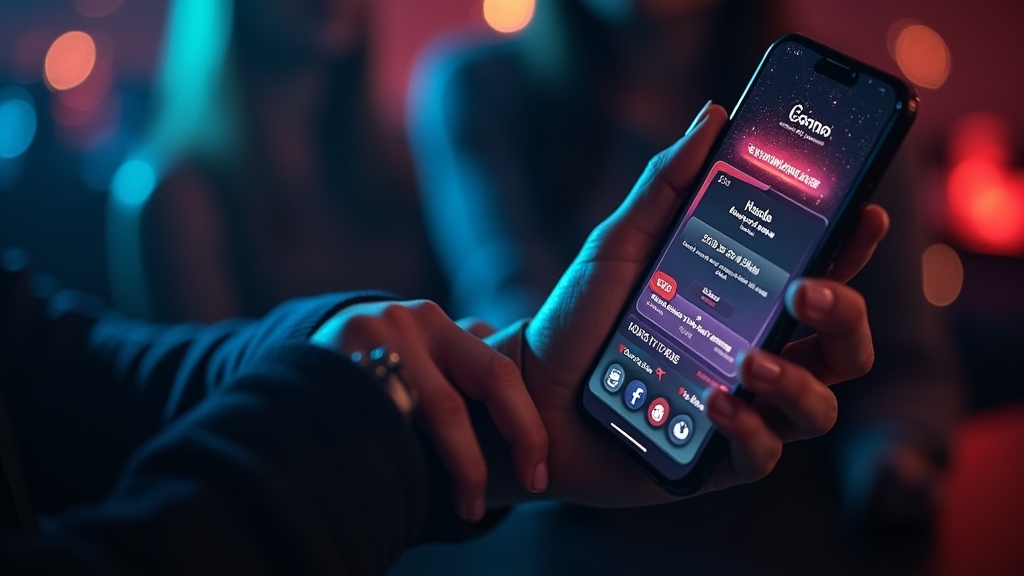 Terugkerende speler bekijkt persoonlijke bonus op telefoon in casinoomgeving
